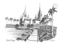 San Diego California Temple - Sketch 
