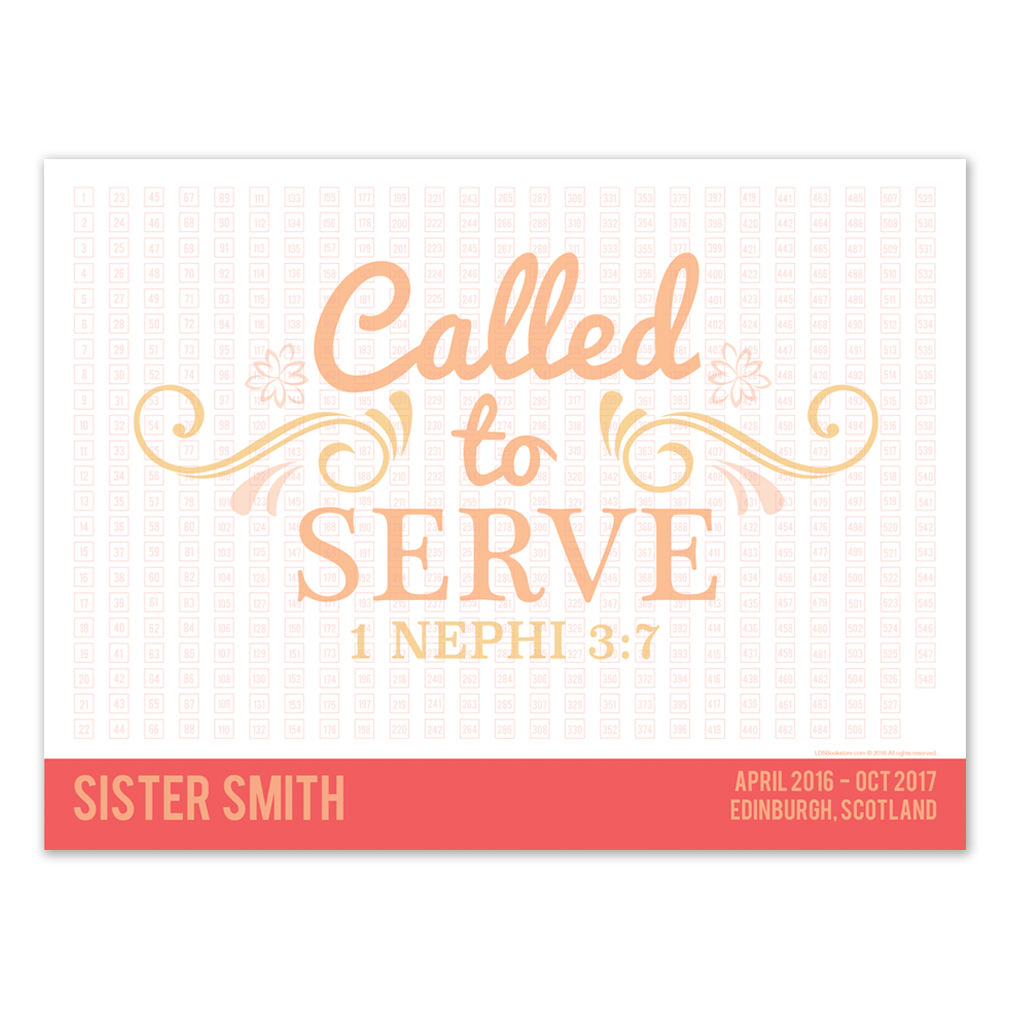 Scroll Sister Missionary Countdown Calendar 